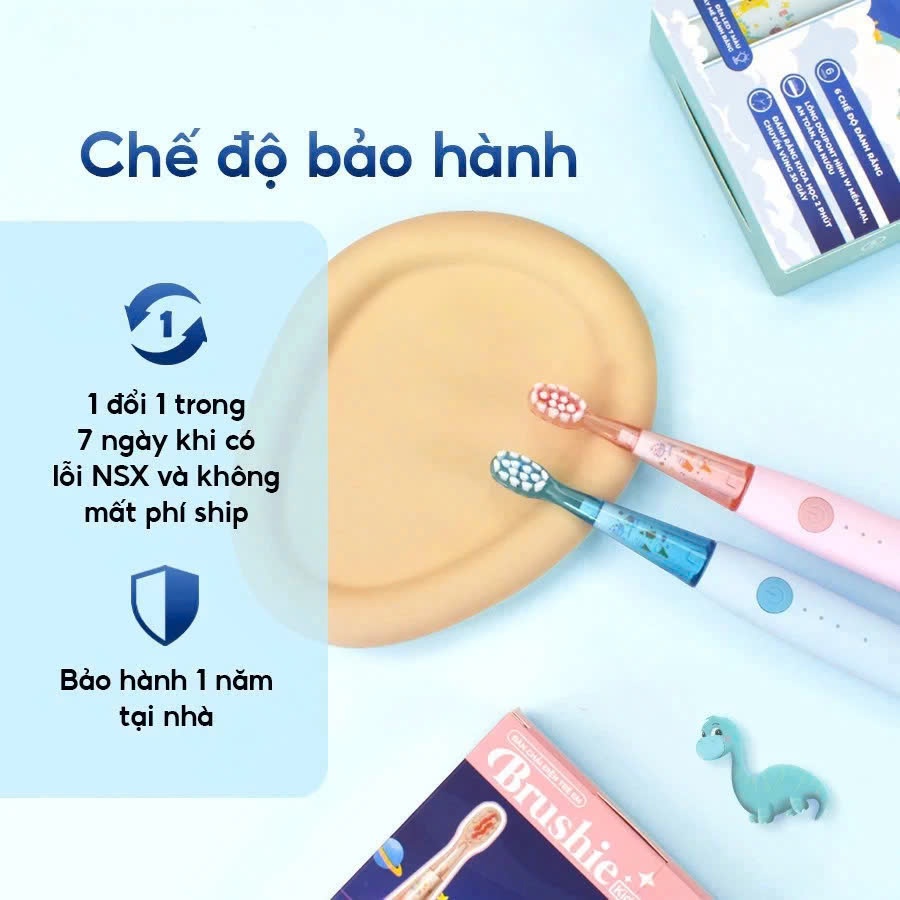 Ảnh Bàn chải điện Brushie lông bàn chải mềm mại an toàn phù hợp cho mọi loại răng của bé 2