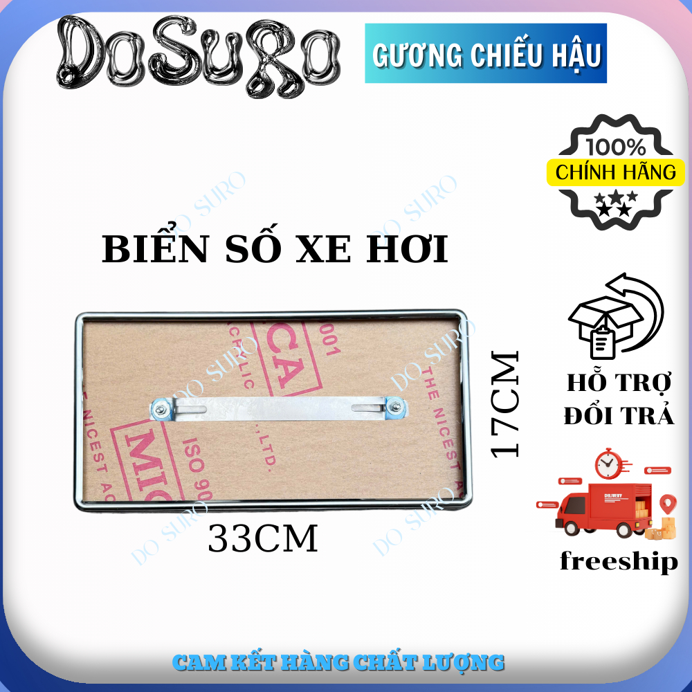 Khung Biển Số Ô Tô Inox 201 Kèm Mica Pat Biển Số Xe