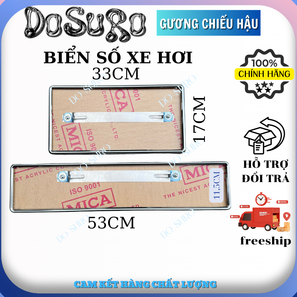 Khung Biển Số Ô Tô Inox 201 Kèm Mica Pat Biển Số Xe