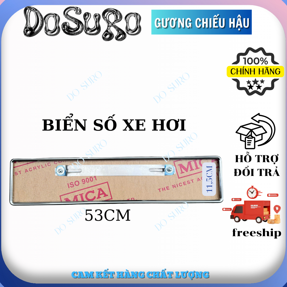 Khung Biển Số Ô Tô Inox 201 Kèm Mica Pat Biển Số Xe