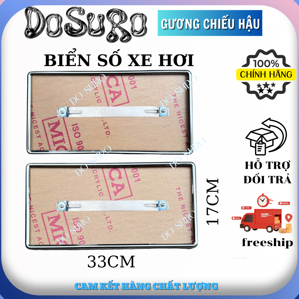 Khung Biển Số Ô Tô Inox 201 Kèm Mica Pat Biển Số Xe
