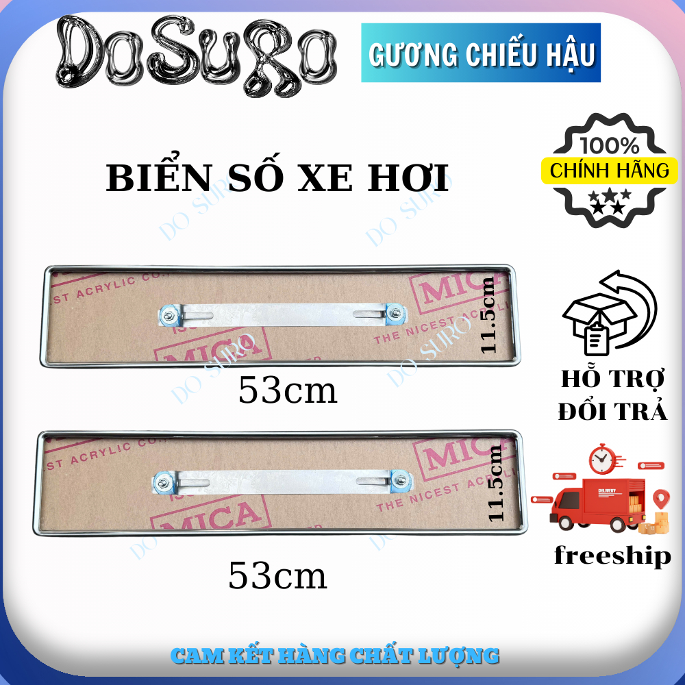 Khung Biển Số Ô Tô Inox 201 Kèm Mica Pat Biển Số Xe