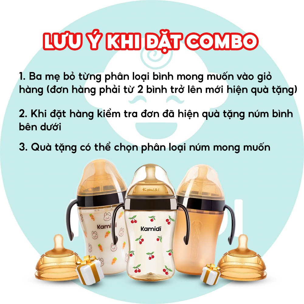 Ảnh Combo Bình Sữa Kamidi Cho Bé Chống Sặc Và Đầy Hơi Hiệu Quả Giúp Bé Ti Được Ở Mọi Tư Thế 2