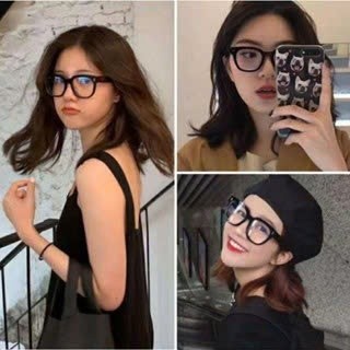 Kính chữ V nam nữ không độ giả cận cao cấp, Mắt kính mát thời trang Style boy phố hàn quốc K001