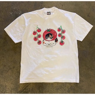 Áo Phông Cổ Tròn Phối 2 Trùm cà chua + Mèo đội cà chua Trẻ Trung Sành Điệu Chất Liệu Cotton Mùa Hè Thoáng Mát Mền Mịn