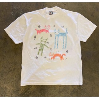 Áo Phông Cổ Tròn Phối 4 Chú mèo màu sắc hài hòa Trẻ Trung Sành Điệu Chất Liệu Cotton Mùa Hè Thoáng Mát Mền Mịn