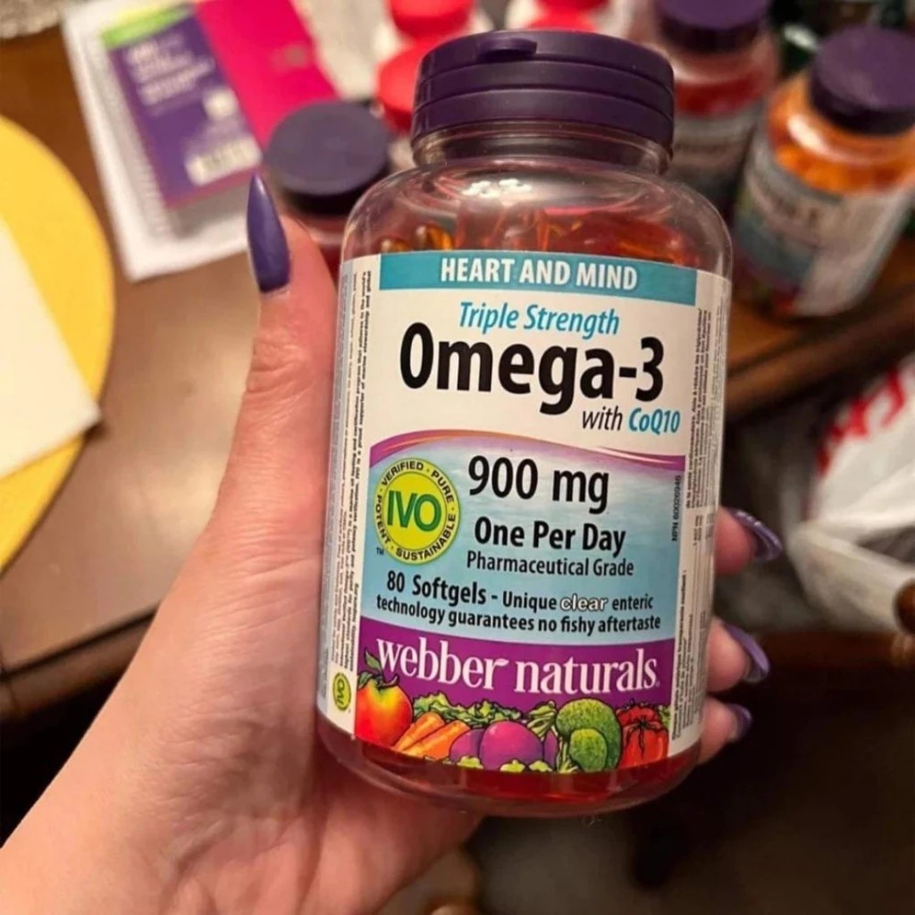 Ảnh Viên Uống Omega3, Viên Uống Dầu Cá Hỗ Trợ Sức Khỏe Webber Naturals Triple Strength Omega-3 / Omega-3 With CoQ10 1