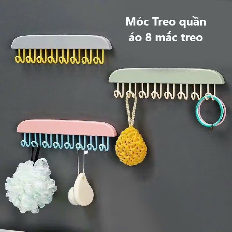 Móc Treo Đồ Dán Tường Thiết Kế Tiện Lợi-Móc Nhựa Phù Hợp Treo Đồ Lót- Phụ Kiện- Cà Vạt - MÓC TREO NHỰA M80 MÀU PASTEL