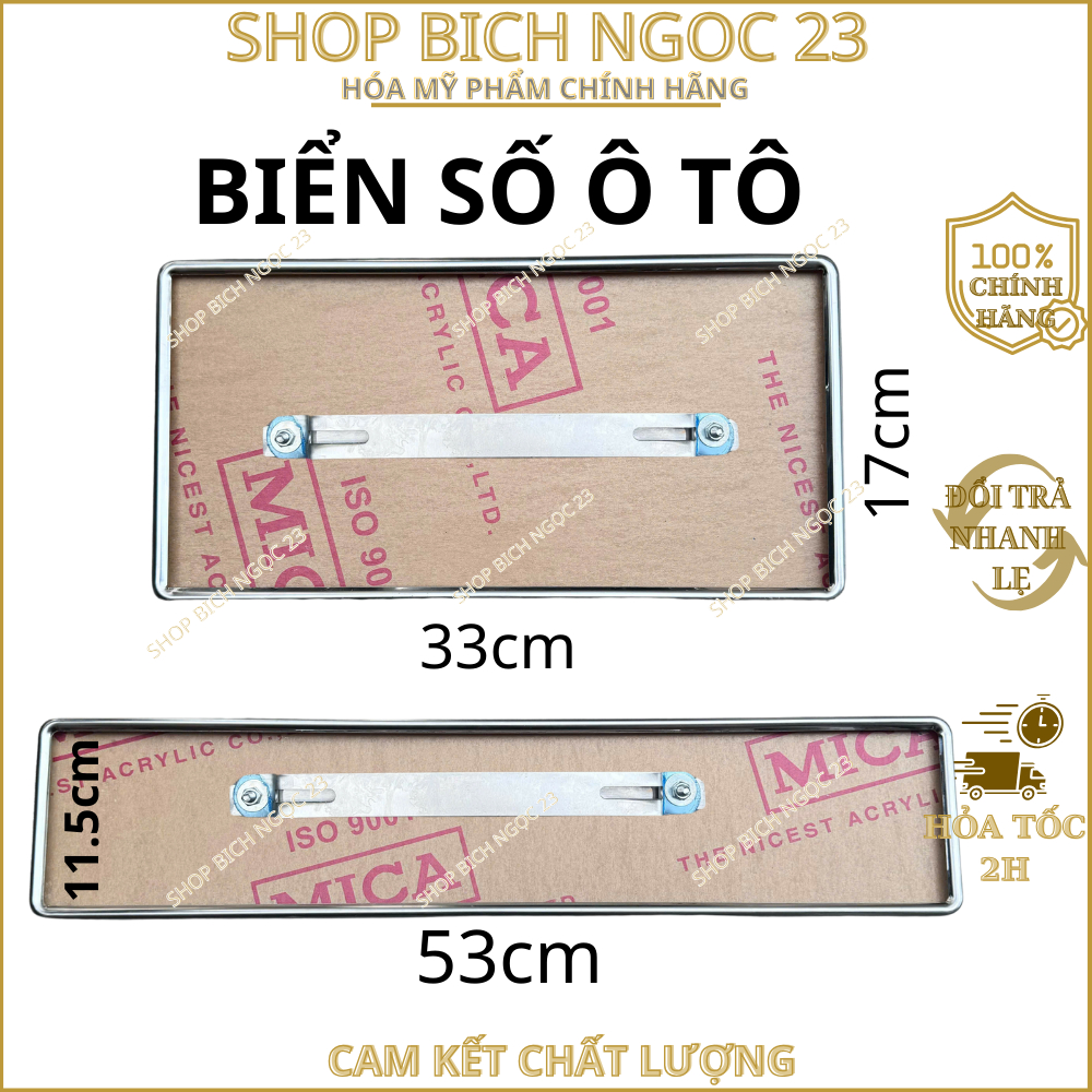 Khung Biển Số Ô Tô Inox 201 Kèm Mica Pat Biển Số Xe