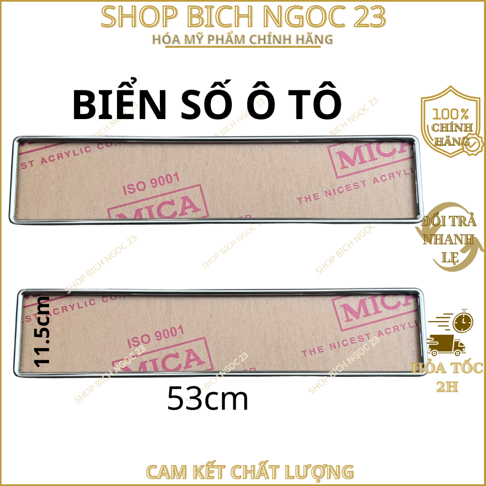 Khung Biển Số Ô Tô Inox 201 Kèm Mica Pat Biển Số Xe