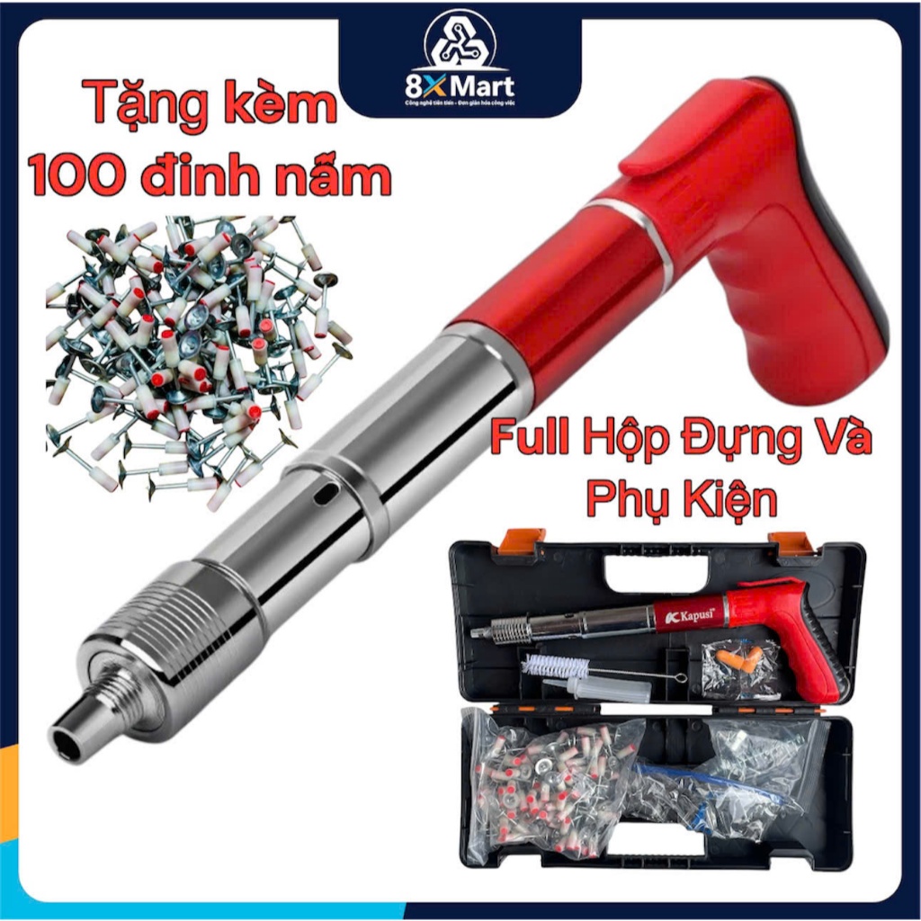( Tặng 100 Đinh ) Máy bắn đinh Tán ( S4 ) đa năng + tặng đinh + kèm hộp + tặng bộ lò xo Full hộp