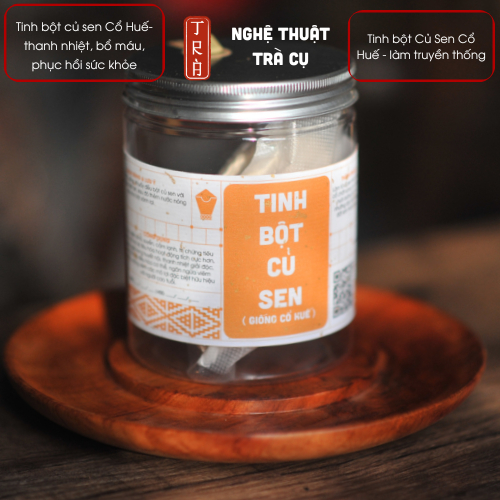 Tinh bột củ sen cổ Huế làm truyền thống đóng hủ pet 100gr pha nóng hoặc nấu soup thay tinh bột khác