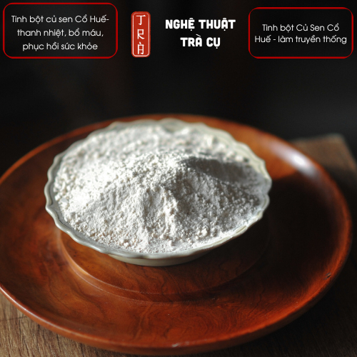 Tinh bột củ sen cổ Huế làm truyền thống đóng hủ pet 100gr pha nóng hoặc nấu soup thay tinh bột khác