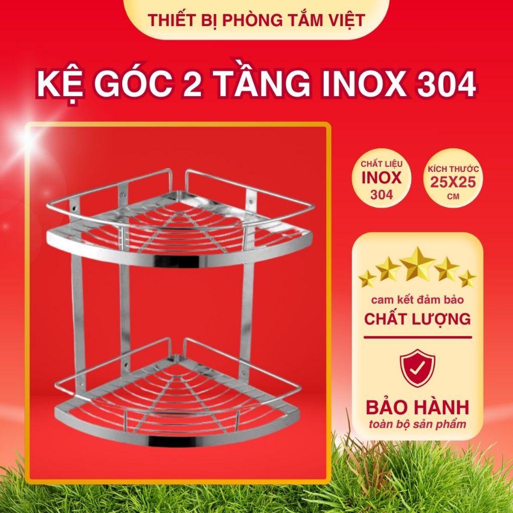 Kệ góc 2 tầng inox 304 đa năng dành cho nhà tắm 25x25 | Shopee Việt Nam