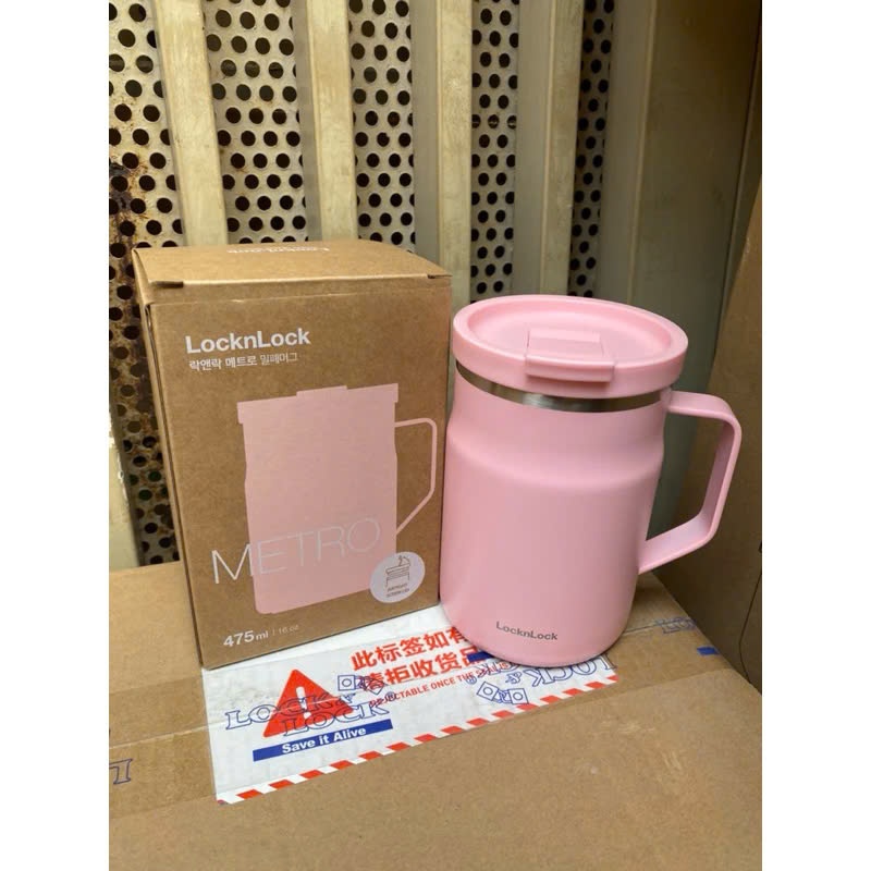 Ca Giữ Nhiệt LocknLock Metro Mug LHC4263 Dung Tích 475ml, 2 Màu, Có Tay Cầm - K-MALL