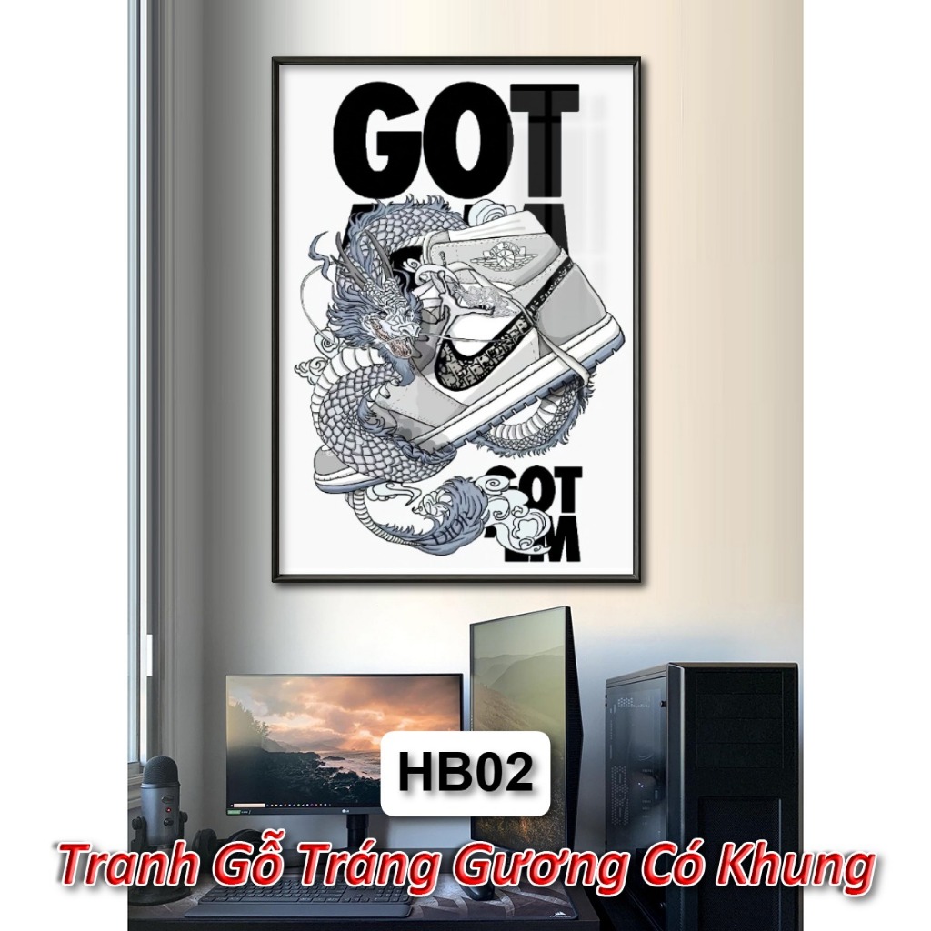 (Nhiều Mẫu) Tranh Treo Tường HYPEBEAST SNEAKER kèm Khung Composite Decor Phòng Trang Trí Nhà Cửa