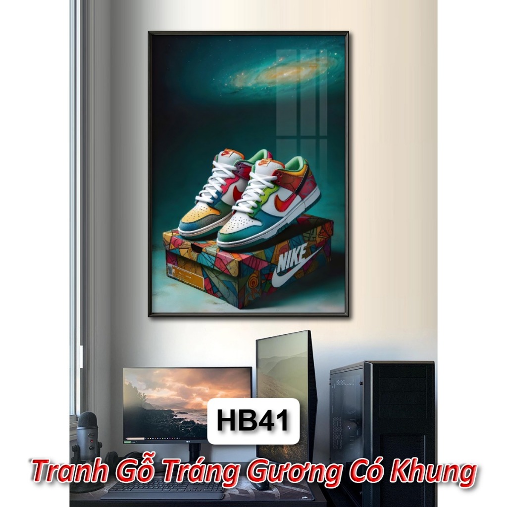 (Nhiều Mẫu) Tranh Treo Tường HYPEBEAST SNEAKER kèm Khung Composite Decor Phòng Trang Trí Nhà Cửa