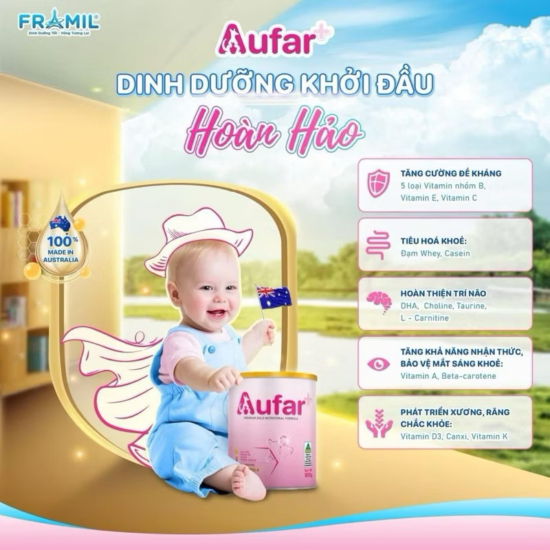 {Chính hãng } Sữa Aufar Úc đủ số 1,2,3 cho bé nhập khẩu nguyên lon