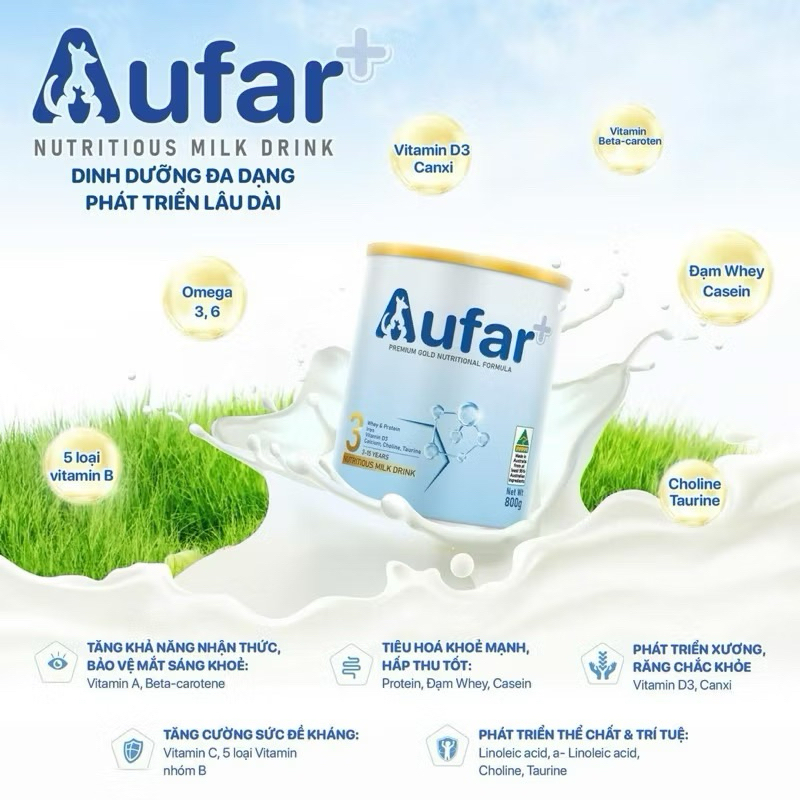 {Chính hãng } Sữa Aufar Úc đủ số 1,2,3 cho bé nhập khẩu nguyên lon