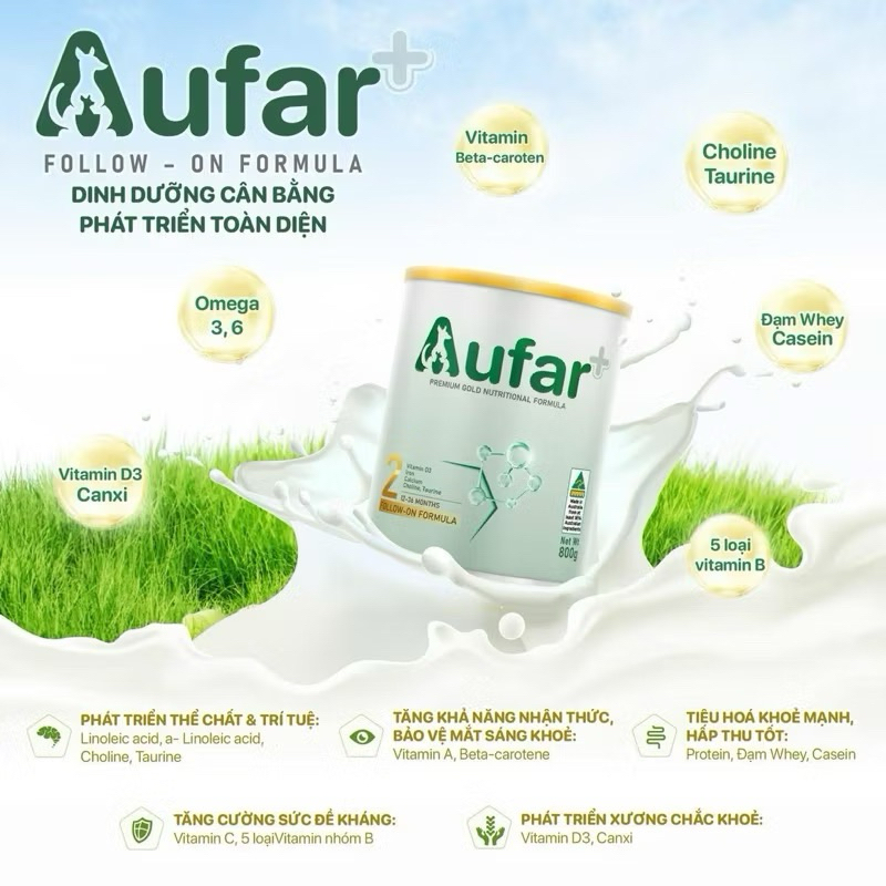 {Chính hãng } Sữa Aufar Úc đủ số 1,2,3 cho bé nhập khẩu nguyên lon