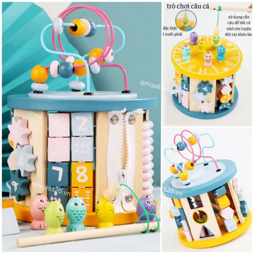 Đồ chơi thông minh cho bé Bộ đồ chơi cho bé Đồ chơi Montessori 8 mặt 11 trò chơi Hộp đồ chơi cho bé