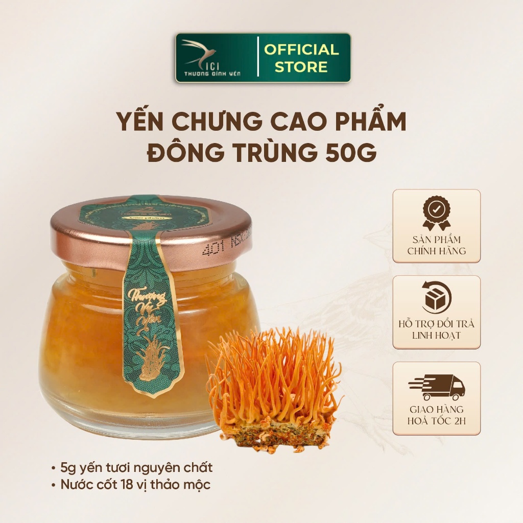 Ảnh Yến chưng cao phẩm vị Đông Trùng Hạ Thảo bồi bổ sức khoẻ CiCi Thượng Đỉnh Yến hũ 50-65g Yến Sào Khánh Hòa nguyên chất 3