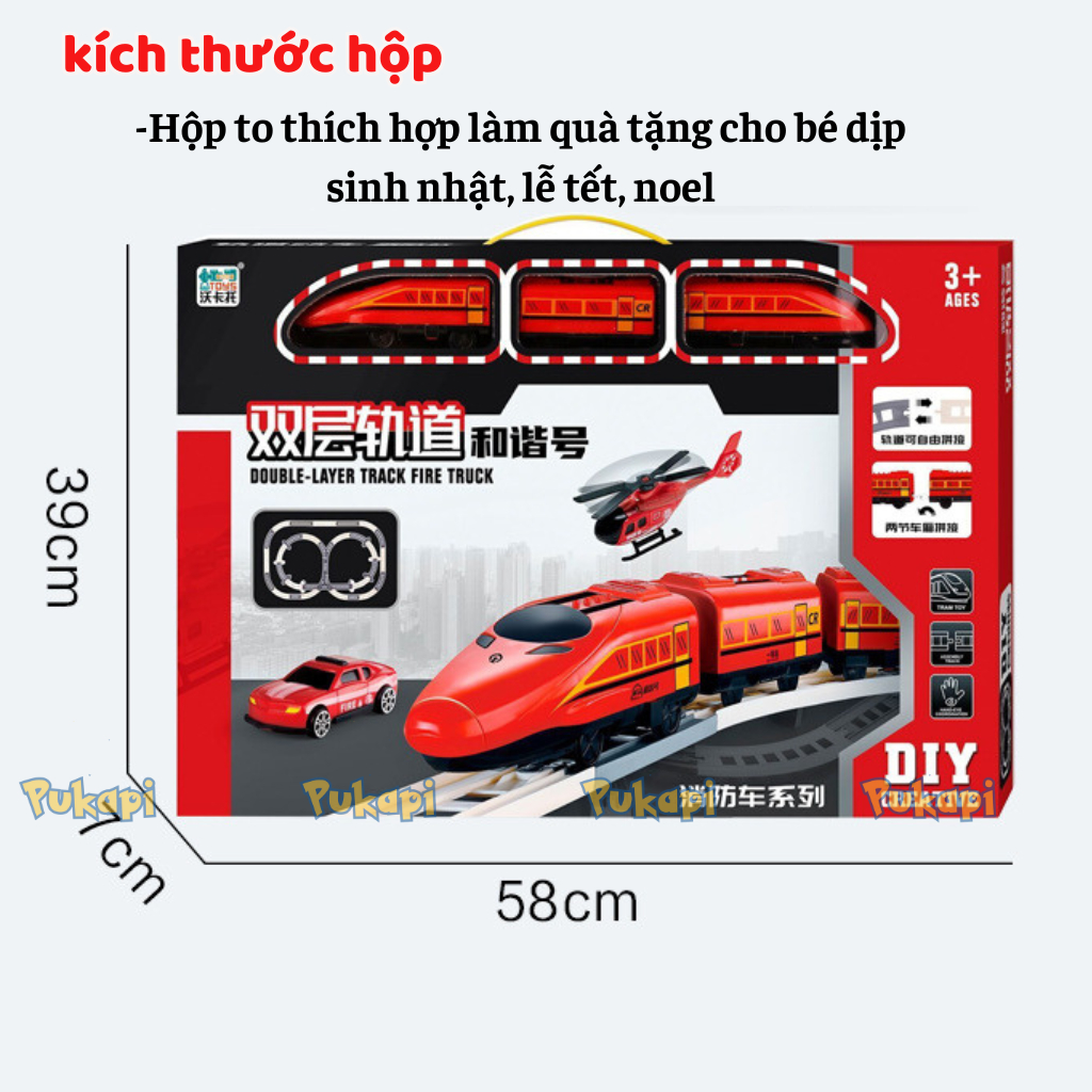 Đồ Chơi Đường Ray Tàu Hỏa Xe Lửa Cao Tốc 2 Tầng Mô Hình Lắp Ráp Phát Triển Trí Não Cho Bé - Đồ Chơi Cho Bé PUKAPI