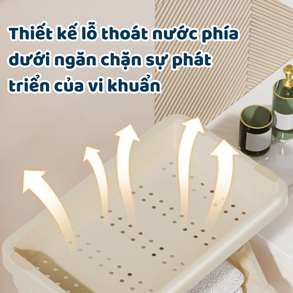 Kệ để đồ đa năng nhiều tầng có bánh xe DINO, kệ để đồ phòng tắm, nhà bếp, xe đẩy spa