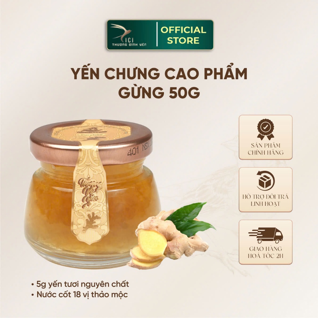 Ảnh Yến Chưng Cao Phẩm Vị Gừng Tăng Sức Đề Kháng CiCi Thượng Đỉnh Yến hũ 50-65g Yến Sào Khánh Hòa nguyên chất Yến Tươi 3