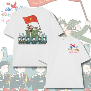 Áo Thun Unisex QCQT Độc Lập Tự Do VN, Áo Phông Nam Nữ Form Rộng Tay Lỡ Chất Thun Cotton60 Mềm Mịn