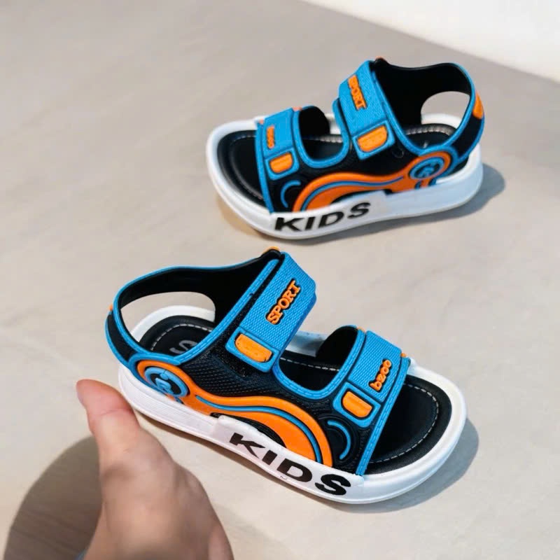 Giày cho bé trai- Sandal cao su quai dán siêu mềm cho bé trai thiếu kế quai ngang