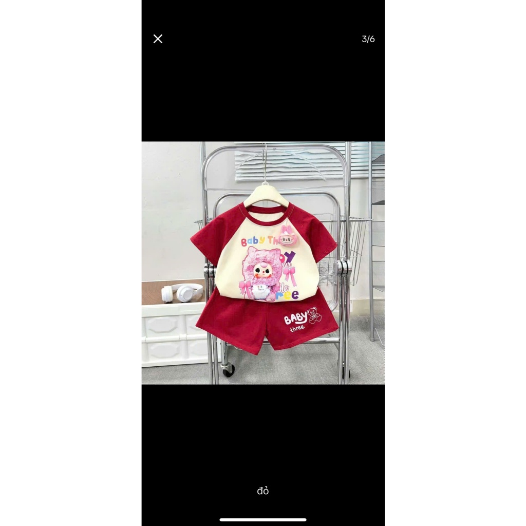 BỘ PHỐI TRẮNG BABY THREE CHO BÉ GÁI 6-18KG