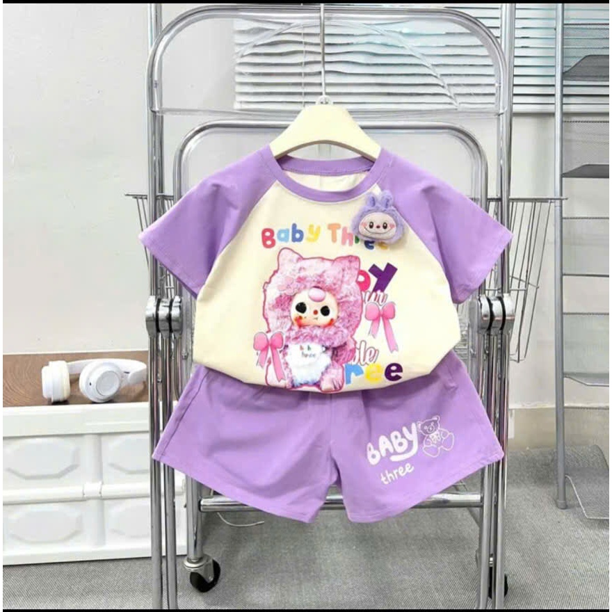 BỘ PHỐI TRẮNG BABY THREE CHO BÉ GÁI 6-18KG