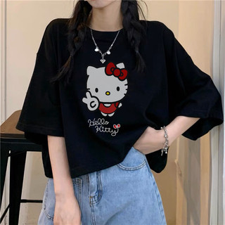 Áo Thun Unisex Hello Kitty VN, Áo Phông Nam Nữ Form Rộng Tay Lỡ Chất Thun Cotton60 Mềm Mịn