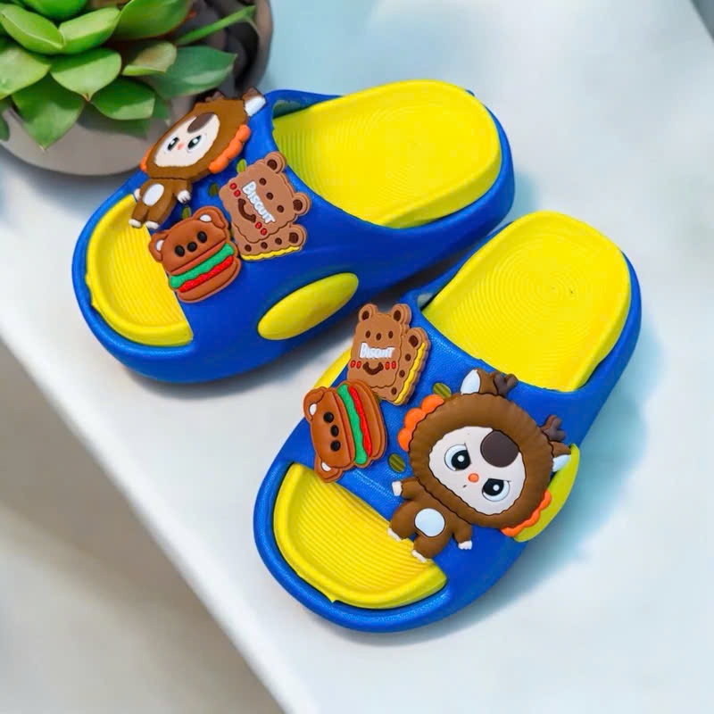 Dép bánh mì cho bé trai bé gái hình Babythree đế cao siêu nhẹ êm chân bé