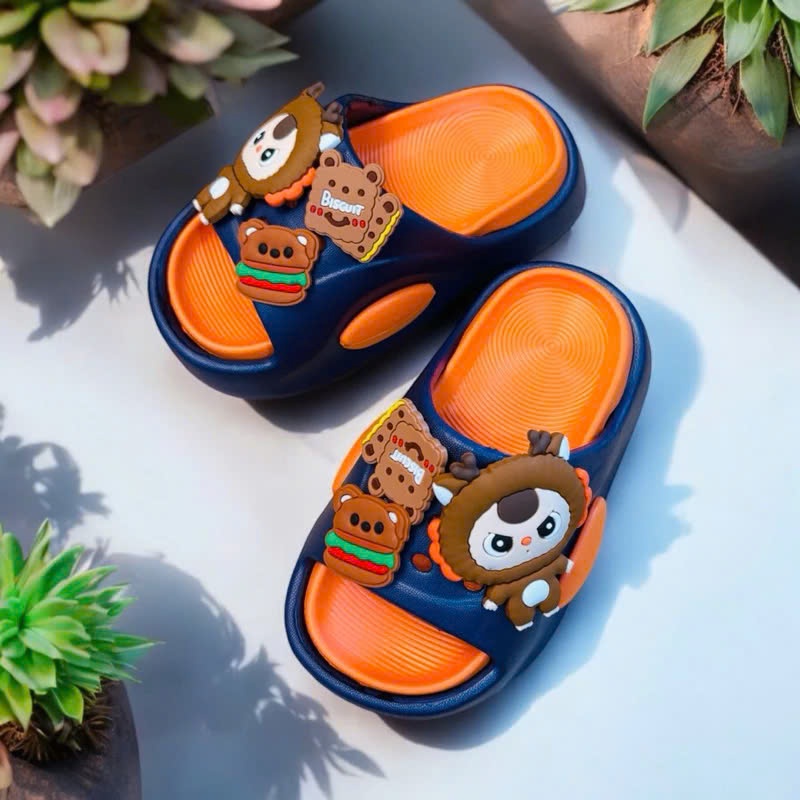 Dép bánh mì cho bé trai bé gái hình Babythree đế cao siêu nhẹ êm chân bé