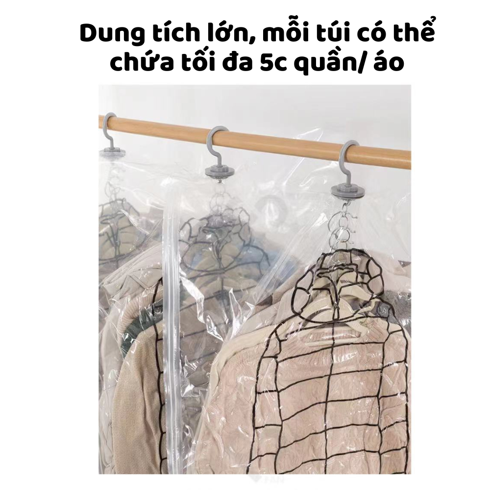 Túi đựng quần áo hút chân không DinoHome, túi đưng quần áo chăn màn nhỏ gọn tiết kiệm diện tích