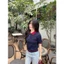 Áo len cổ polo ngắn tay tone màu xanh than thiết kế vặn thừng len lông thỏ cao cấp PL19