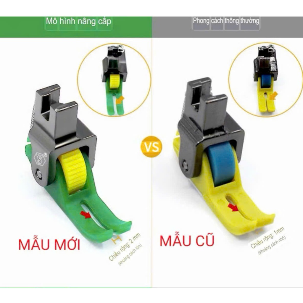 Chân Vịt Bánh Xe  Chống Nhăn  5li rãnh 2mm  - Máy May 1 Kim Công Nghiệp