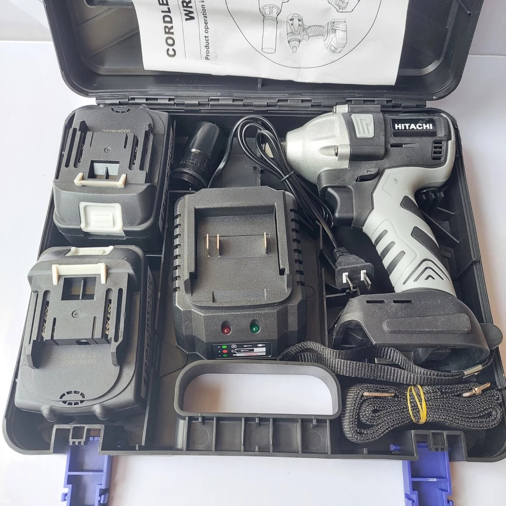 Máy khoan pin,Máy siết bulong, máy bắn vít cầm tay Hitachi 199V động cơ không chổi than , lõi đồng