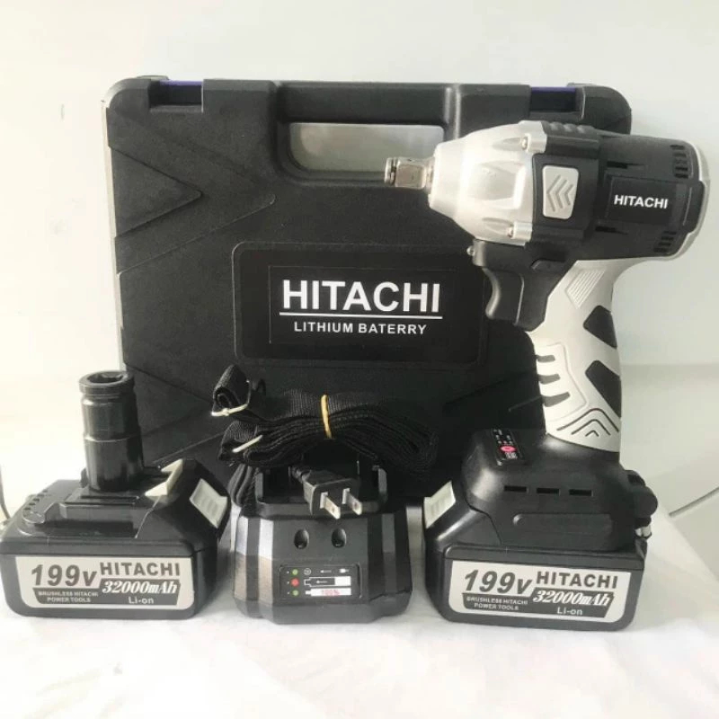 Máy khoan pin,Máy siết bulong, máy bắn vít cầm tay Hitachi 199V động cơ không chổi than , lõi đồng