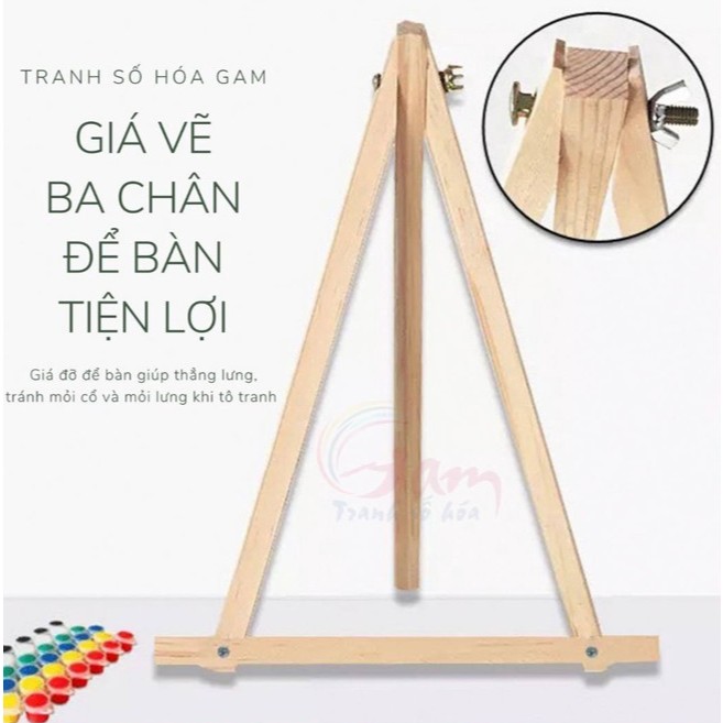 Giá vẽ tranh bằng gỗ mini để bàn chuyên dụng tô và trang trí tranh số hóa
