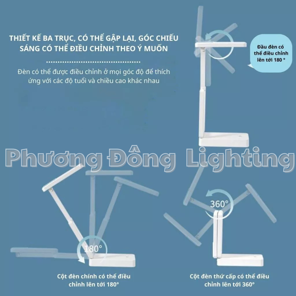 Đèn bàn học Đèn LED để bàn DP 666 24 bóng LED có thể Gấp Gọn Tiện dụng