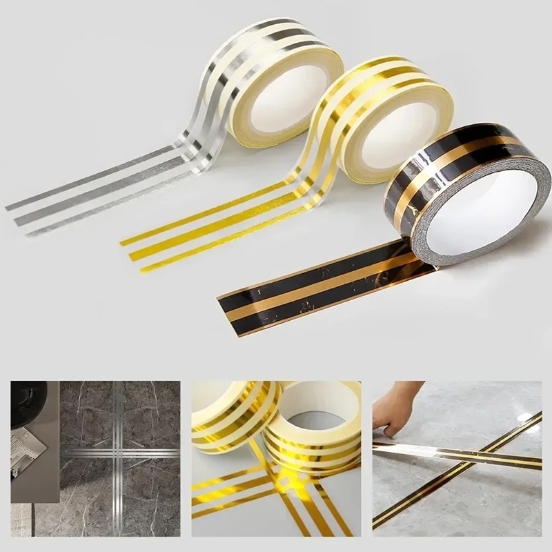 Cuộn chỉ dán viền gạch tường dài 5 mét, trang trí vách tường, nội thất gạch ốp lát chống nước, bụi bẩn