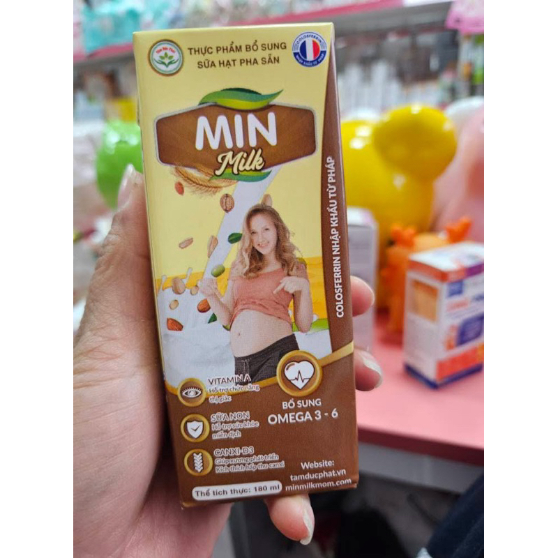 [Thùng 48 Hộp] Sữa Hạt MinMilk Cho Bà Bầu, Người Tiểu Đường, Suy Nhược - Bổ Sung Canxi DHA, Sữa Non Pháp 180ml