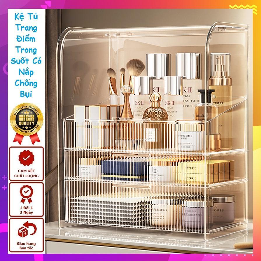Kệ đựng đồ trang điểm trong suốt 3 tầng