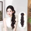 Kẹp tóc giả đuôi ngựa nối dài ngoặm tóc xoăn gợn sóng nước có kèm nơ lụa tua rua cho nữ thời trang Hàn Quốc