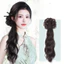 Kẹp tóc giả đuôi ngựa nối dài ngoặm tóc xoăn gợn sóng nước có kèm nơ lụa tua rua cho nữ thời trang Hàn Quốc
