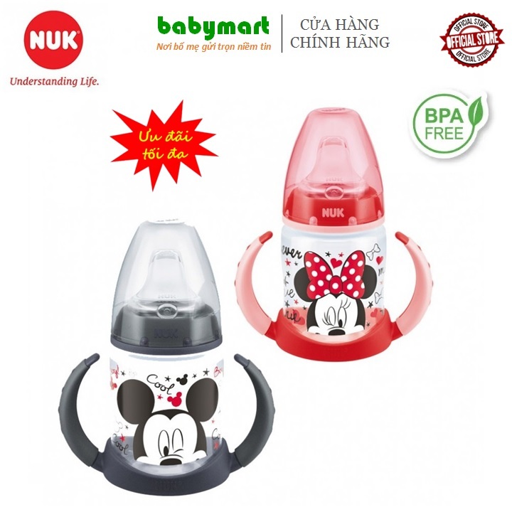 Ảnh Bình tập uống tay cầm Nuk PP Mickey - Hello Kitty 150ml 1