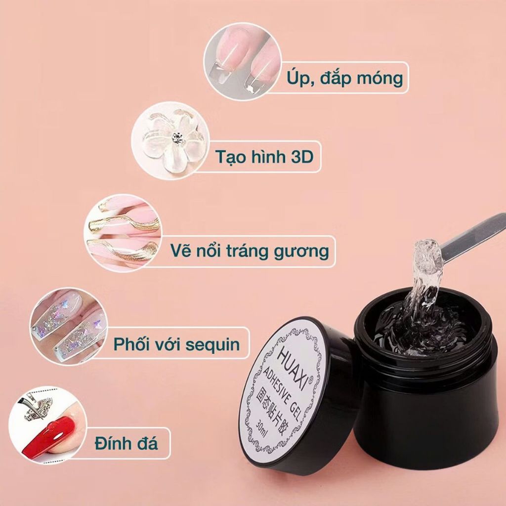 [CHÍNH HÃNG ] 10g /30ml Gel định hình Huaxi chính hãng gắn móng úp,nặn charm, định hình móng, gel gôm... chuyên làm nail